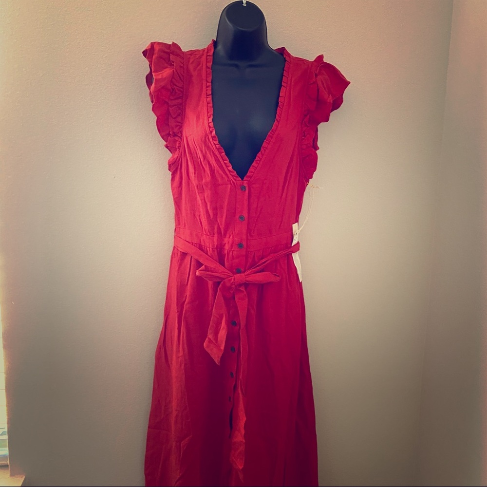 Long red dress